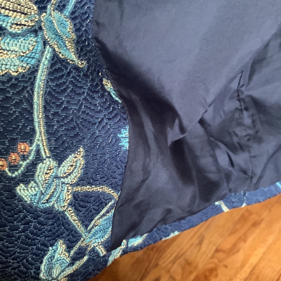 EUC ENTRICE Like-new full length jacket Navy with silver beading 1X - Picture 8 of 10